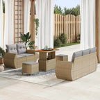 Gartensofa-set 8 pcs Beige Poly-Rattan