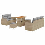Gartensofa-set 8 pcs Beige Poly-Rattan