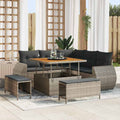 Gartensofa-set 8 pcs Grau Poly-Rattan