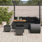 Gartensofa-set 8 pcs Schwarz Poly-Rattan