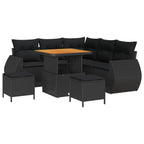 Gartensofa-set 8 pcs Schwarz Poly-Rattan