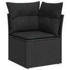 Gartensofa-set 9 pcs Schwarz Poly-Rattan