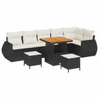 Gartensofa-set 9 pcs Schwarz Poly-Rattan