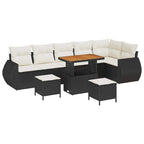 Gartensofa-set 9 pcs Schwarz Poly-Rattan
