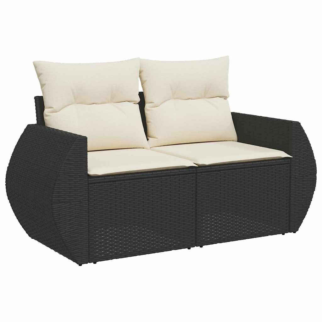 Gartensofa-set 9 pcs Schwarz Poly-Rattan