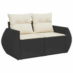 Gartensofa-set 10 pcs Schwarz Poly-Rattan