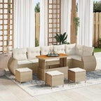 Gartensofa-set 10 pcs Beige Poly-Rattan