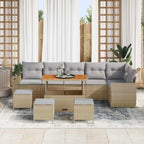 Gartensofa-set 10 pcs Beige Poly-Rattan