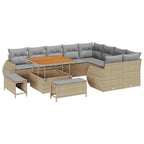 Gartensofa-set 12 pcs Beige Poly-Rattan