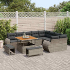Gartensofa-set 12 pcs Grau Poly-Rattan
