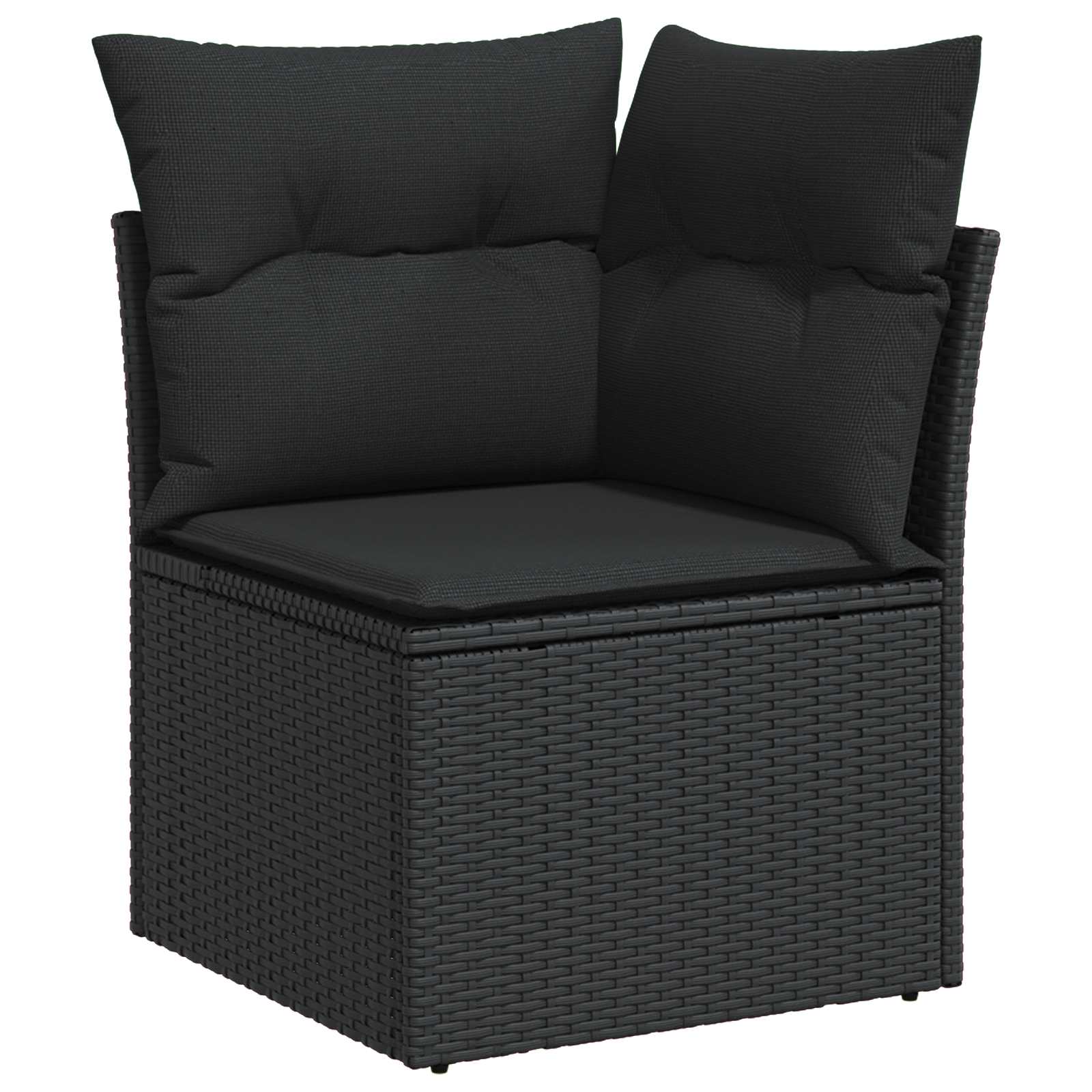 Gartensofa-set 12 pcs Schwarz Poly-Rattan