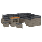 Gartensofa-set 12 pcs Grau Poly-Rattan