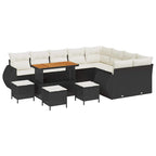 Gartensofa-set 13 pcs Schwarz Poly-Rattan