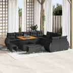 Gartensofa-set 13 pcs Schwarz Poly-Rattan