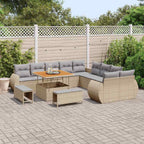 Gartensofa-set 13 pcs Beige Poly-Rattan