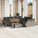 Gartensofa-set 13 pcs Grau Poly-Rattan
