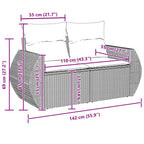 Gartensofa-set 13 pcs Grau Poly-Rattan