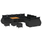 Gartensofa-set 13 pcs Schwarz Poly-Rattan
