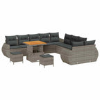 Gartensofa-set 13 pcs Grau Poly-Rattan