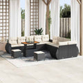 Gartensofa-set 13 pcs Schwarz Poly-Rattan