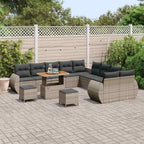 Gartensofa-set 13 pcs Grau Poly-Rattan