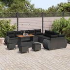 Gartensofa-set 14 pcs Schwarz Poly-Rattan