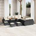 Gartensofa-set 14 pcs Schwarz Poly-Rattan