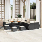 Gartensofa-set 14 pcs Schwarz Poly-Rattan