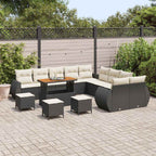 Gartensofa-set 14 pcs Schwarz Poly-Rattan