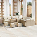 Gartensofa-set 14 pcs Beige Poly-Rattan
