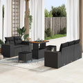 Gartensofa-set 8 pcs Schwarz Poly-Rattan
