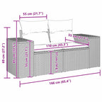 Gartensofa-set mit Kissen 9 pcs Beige Poly Rattan