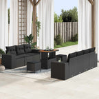 Garten-Sofa-Set 10 pcs Schwarz Poly-Rattan