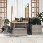 Gartensofa-set mit Kissen 8 pcs Grau Poly-Rattan