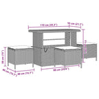 Garten-Sofa-Set 10 pcs Grau Poly-Rattan