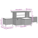 Gartensofa-set mit Kissen 13 pcs Schwarz Poly-Rattan