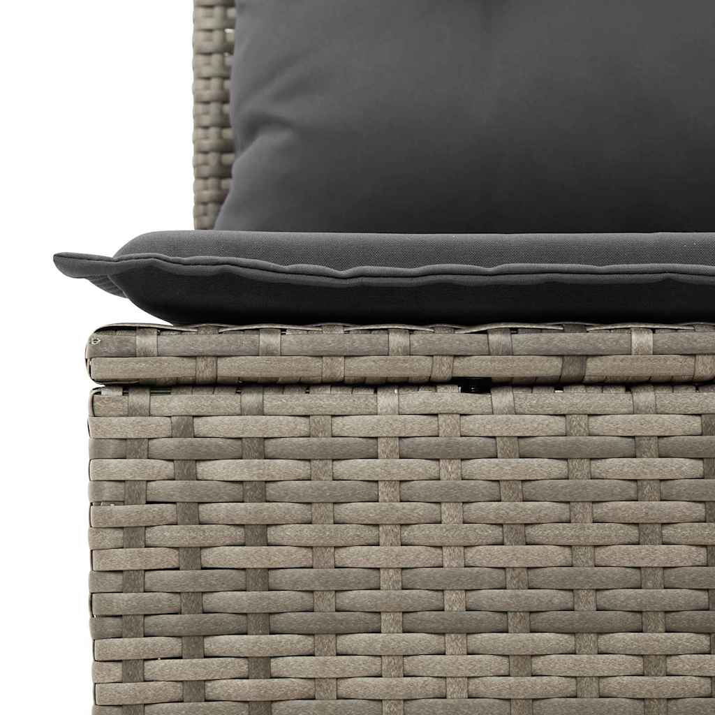 Gartensofa-set mit Kissen 13 pcs Grau Poly-Rattan