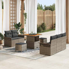 Gartensofa-set mit Kissen 8 pcs Grau Poly-Rattan