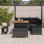 Gartensofa-set mit Kissen 8 pcs Schwarz Poly-Rattan