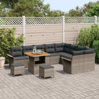Gartensofa-set mit Kissen 12 pcs Grau Poly-Rattan