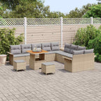 Gartensofa-set mit Kissen 13 pcs Beige Poly-Rattan