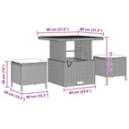 Gartensofa-set mit Kissen 8 pcs Schwarz Poly-Rattan
