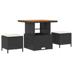 Gartensofa-set mit Kissen 8 pcs Schwarz Poly-Rattan