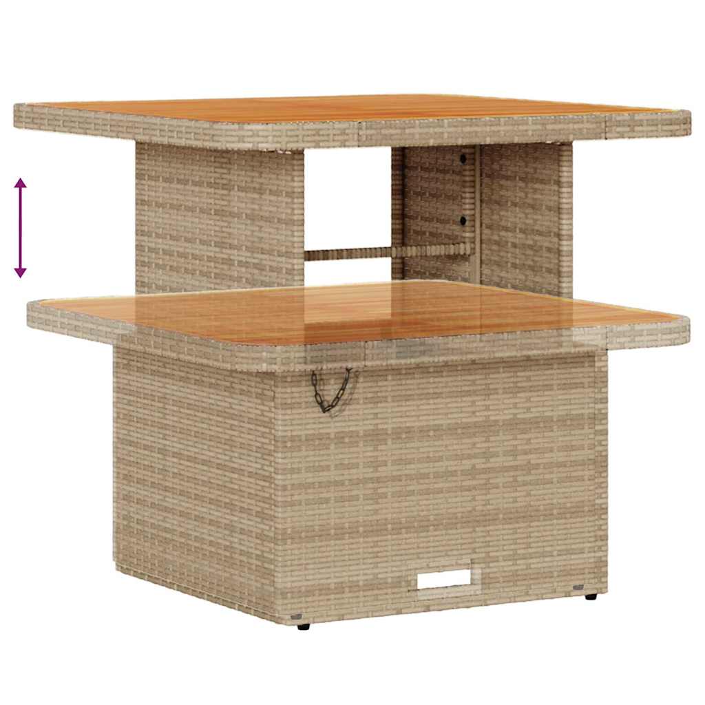 Gartensofa-set mit Kissen 9 pcs Beige Poly-Rattan