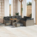 Garten-Sofa-Set mit Kissen 13 pcs Grau Poly-Rattan