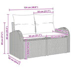 Gartensofa-set mit Kissen 12 pcs Schwarz Poly-Rattan