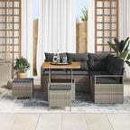 Gartensofa-set mit Kissen 8 pcs Grau Poly-Rattan