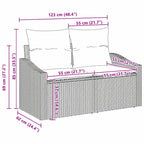 Gartensofa-set mit Kissen 8 pcs Schwarz Poly-Rattan
