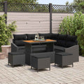 Gartensofa-set mit Kissen 9 pcs Schwarz Poly-Rattan