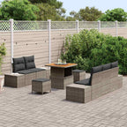 Gartensofa-set mit Kissen 8 pcs Grau Poly-Rattan